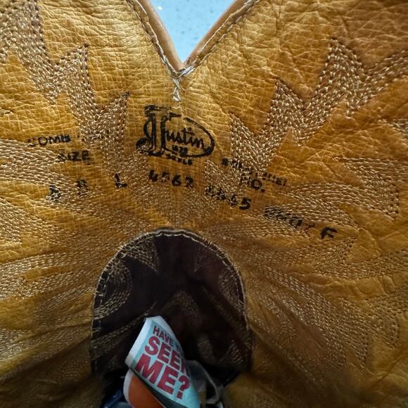 Justin Boots Brown Chesnut Marbled Deerlite Leather Western Women's 8 B L4562 - Picture 6 of 6